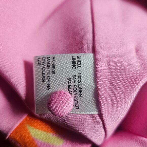 New Antonio Melani Dress Naomi Bloom Pink Linen Blend SZ 2 Summer Halter Sheath - Picture 6 of 10